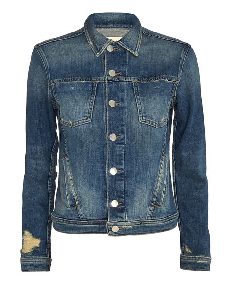 l'agence celine embellished denim jacket|Shop L'AGENCE Celine Distressed Denim Jacket .